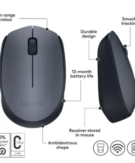 МИШКА LOGITECH M170 – Wireless / Безжична – Black – PN