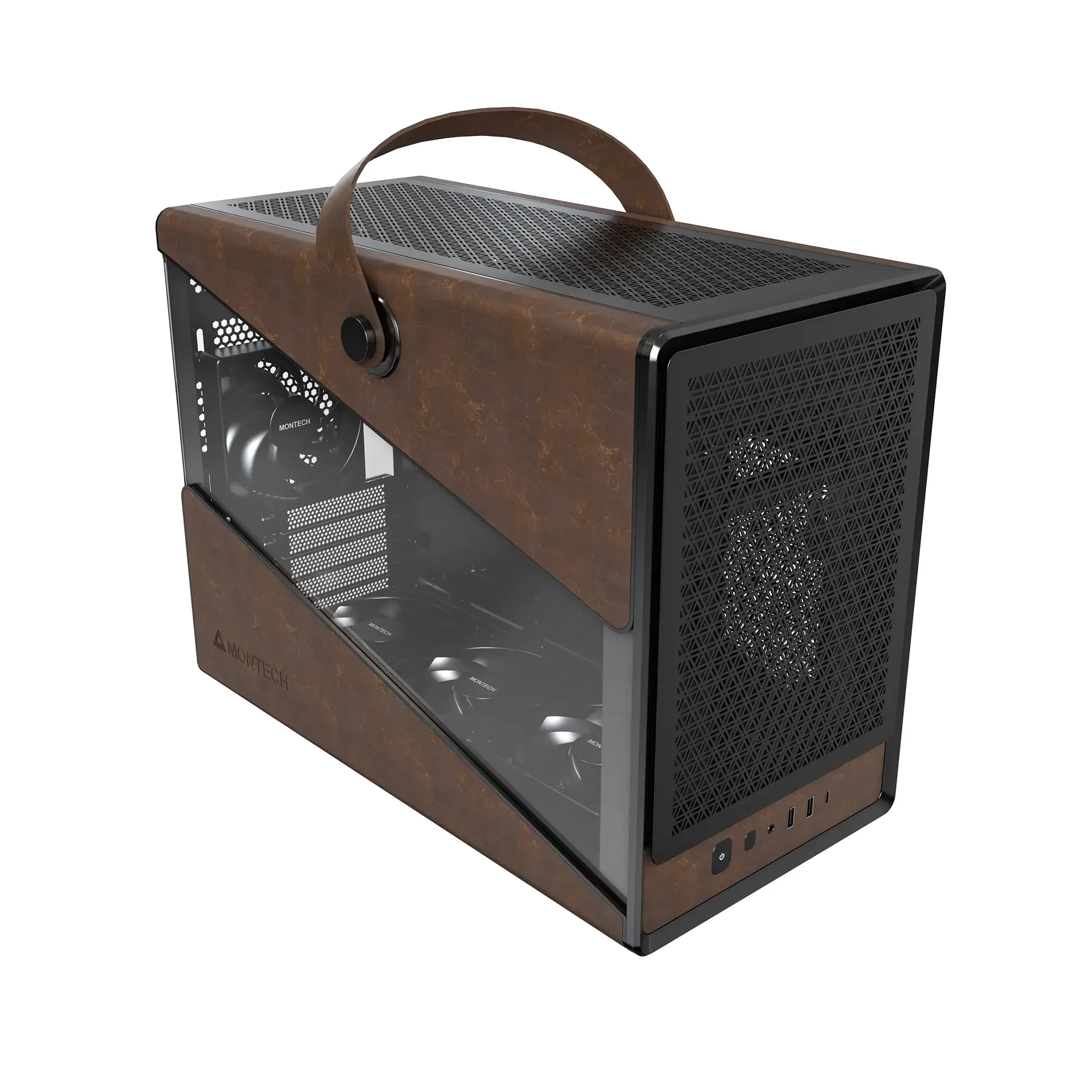 Montech кутия Case mATX - Heritage PRO (B) - USB-C, Leather, 4 x 120 mm Fans - Image 32