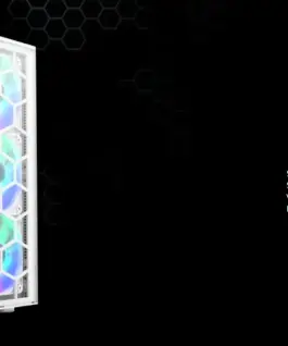 Alternative view of Montech кутия X3 GLASS, Mid-tower Case, TG, 6 fixed RGB Fans, White