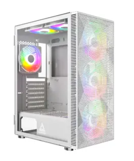 Montech кутия X3 MESH Mid-tower Case TG 6 fixed RGB Fans White