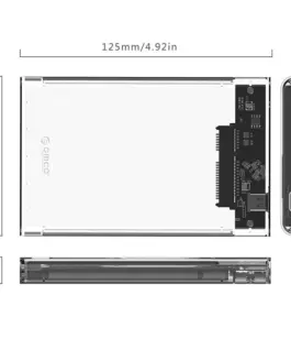 Orico външна кутия за диск Storage – Case – 2.5 inch 5Gbps Type-C Transparent –