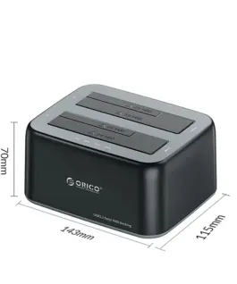 Alternative view of Orico докинг станция Storage - HDD/SSD Dock - 2 BAY 2.5/3.5 USB-C/USB-A - 6829C3-V1