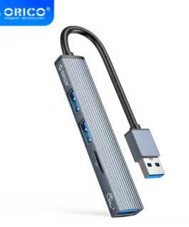 Orico хъб USB3.0/2.0 HUB 3 port + card reader Aluminum - AH-A12F-GY
