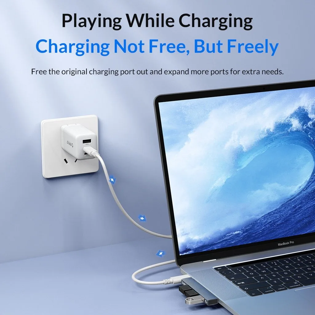 Orico хъб USB3.0/2.0 HUB 3 port TYPE C, Aluminum - AH-W13-GY - Image 18