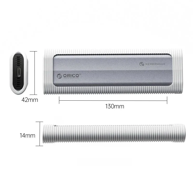 Orico външна кутия за диск Storage - Case - M.2 NVMe M-key 10 Gbps, Silicone Protective Case - AXM2-G2-GY-BP - Image 32