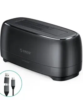 Orico докинг станция Storage - HDD/SSD Dock - 2.5/3.5 inch USB-C/A - DD18C3-EU-BK