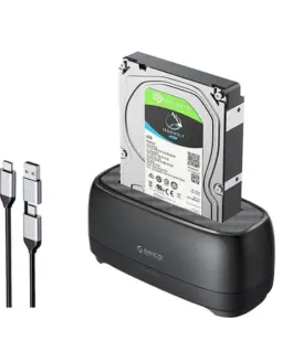 Alternative view of Orico докинг станция Storage - HDD/SSD Dock - 2.5/3.5 inch USB-C/A - DD18C3-EU-BK