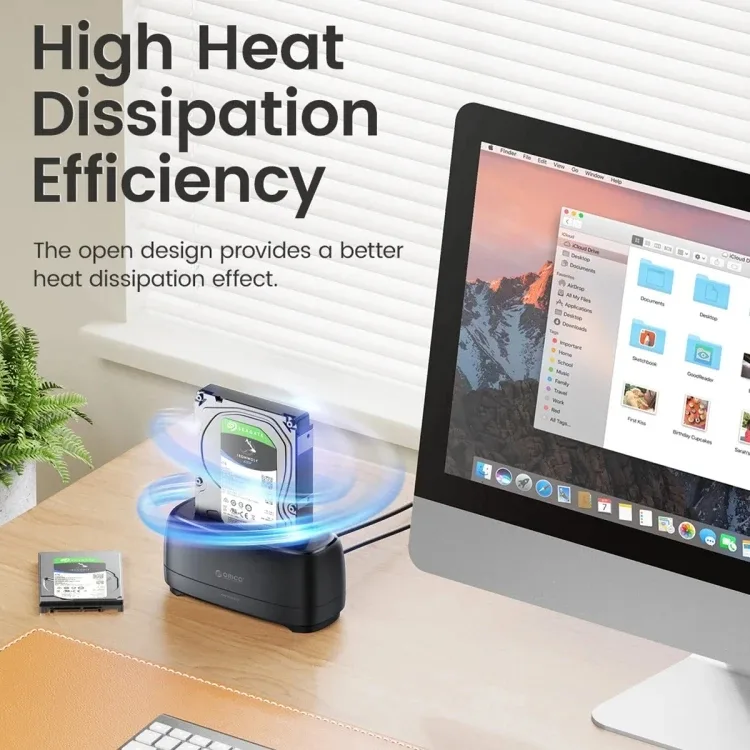 Orico докинг станция Storage - HDD/SSD Dock - 2.5/3.5 inch USB-C/A - DD18C3-EU-BK - Image 4