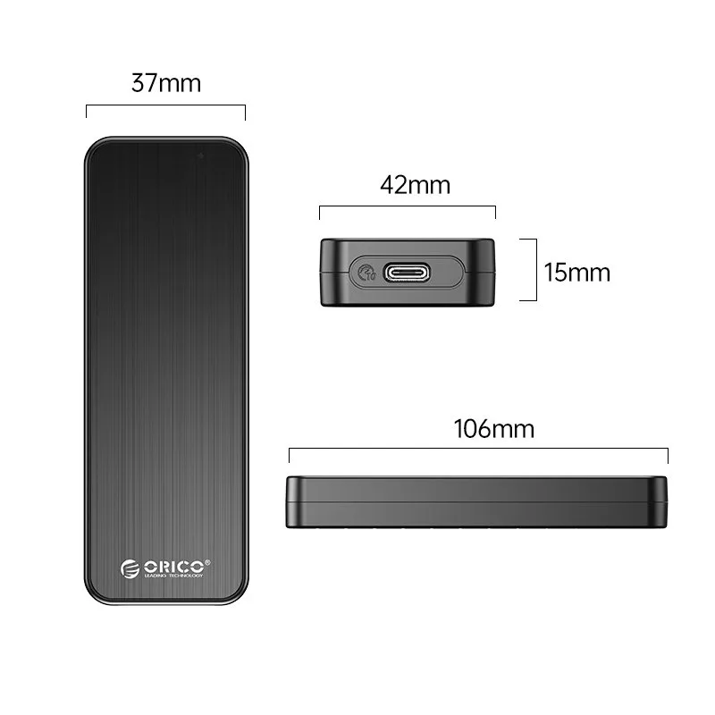 Orico външна кутия за диск Storage - Case - M.2 NVMe M key - USB3.1 Gen2 Type-C, 10Gbps - HM2-G2-BK - Image 12