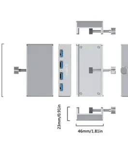 Orico хъб USB 3.0 HUB Clip Type 4 port – Aluminum – MH4PU-SV