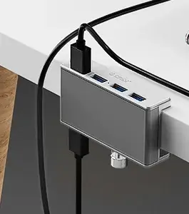 Alternative view of Orico хъб USB 3.0 HUB Clip Type 4 port - aux Micro-USB power input, Aluminum - MH4PU-P-SV