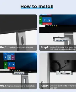 Orico хъб USB 3.0 HUB Clip Type 4 port – aux Micro-USB power input