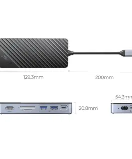 Orico докинг станция Portable Docking station M.2 SATA/NVMe - HDMI USB3.2-A x 2 USB-C (10Gbps) x 1USB-C (PD100W) SD/TF -
