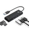 Orico хъб USB3.0 HUB - 3 x USB3.0 SD TF - PAPW3AT-U3-015-BK