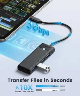 Orico хъб USB3.1 HUB Type-C – 4 x USB3.0 – PAPW4A-C3-015-BK