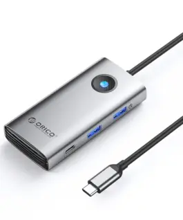 Orico докинг станция Docking Station Type-C - PW11-6PCR-GY-EP - HDMI x 1 USB-C x 1 USB3.0 x 2 USB-C PD100W x 1 LAN x 1