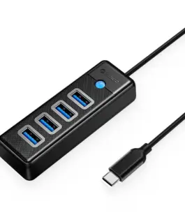 Orico хъб HUB USB3.1 Type-C 4 port - 4 x USB3.0 Black - PW4U-C3-015-BK