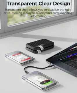 Orico външна кутия за диск Storage – Case – 2.5 inch 5Gbps USB-C Transparent –