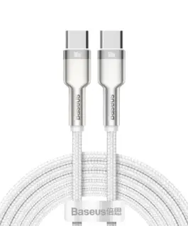 Кабел Baseus Cafule Series Type-C към Type-C 100W 2м бял