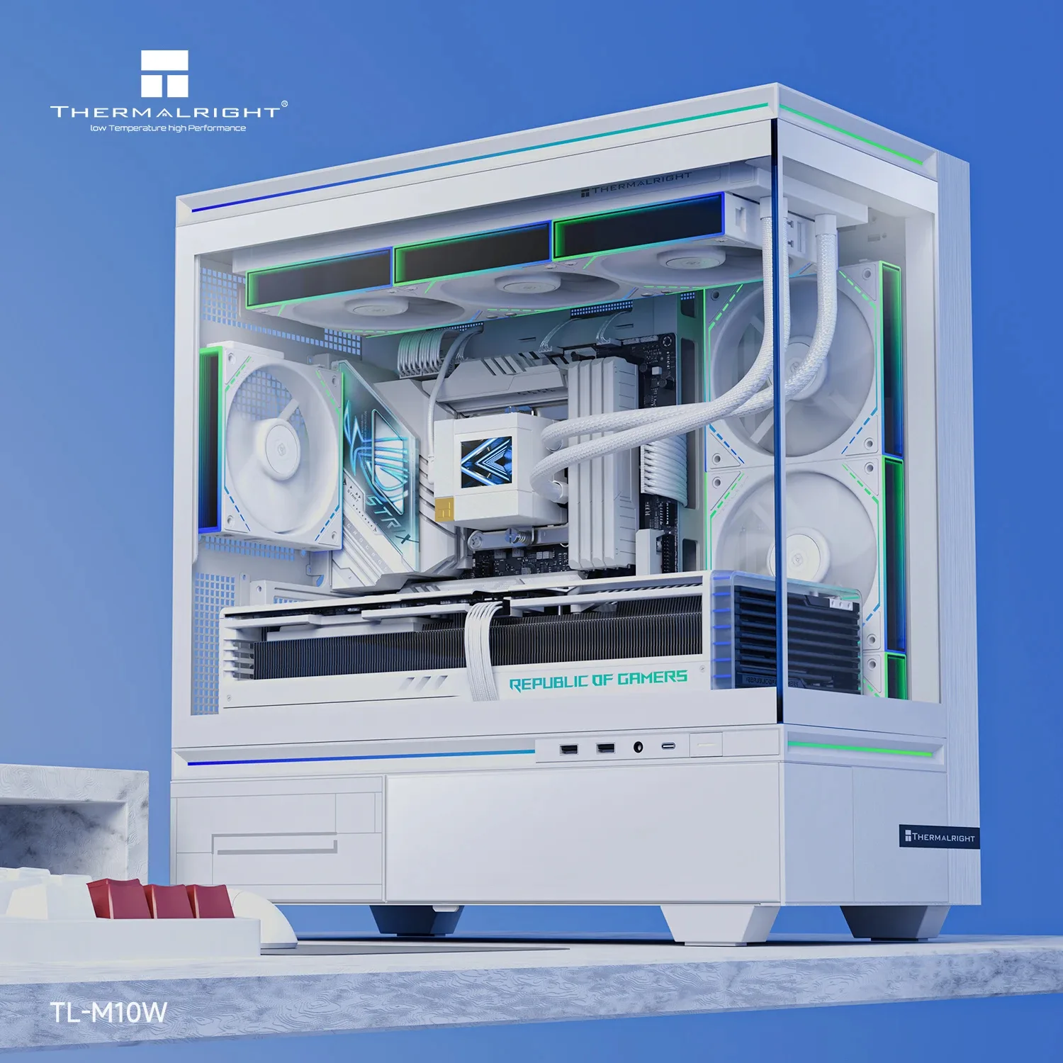 Thermalright кутия Case mATX - TL-M10 White - 4 x 120 mm ARGB included, USB-C - Image 8