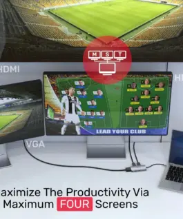 Unitek докинг станция Docking Station Type-C 5-in-1 – uHUB P5 Trio D1051A – USB-C PD100W x 1