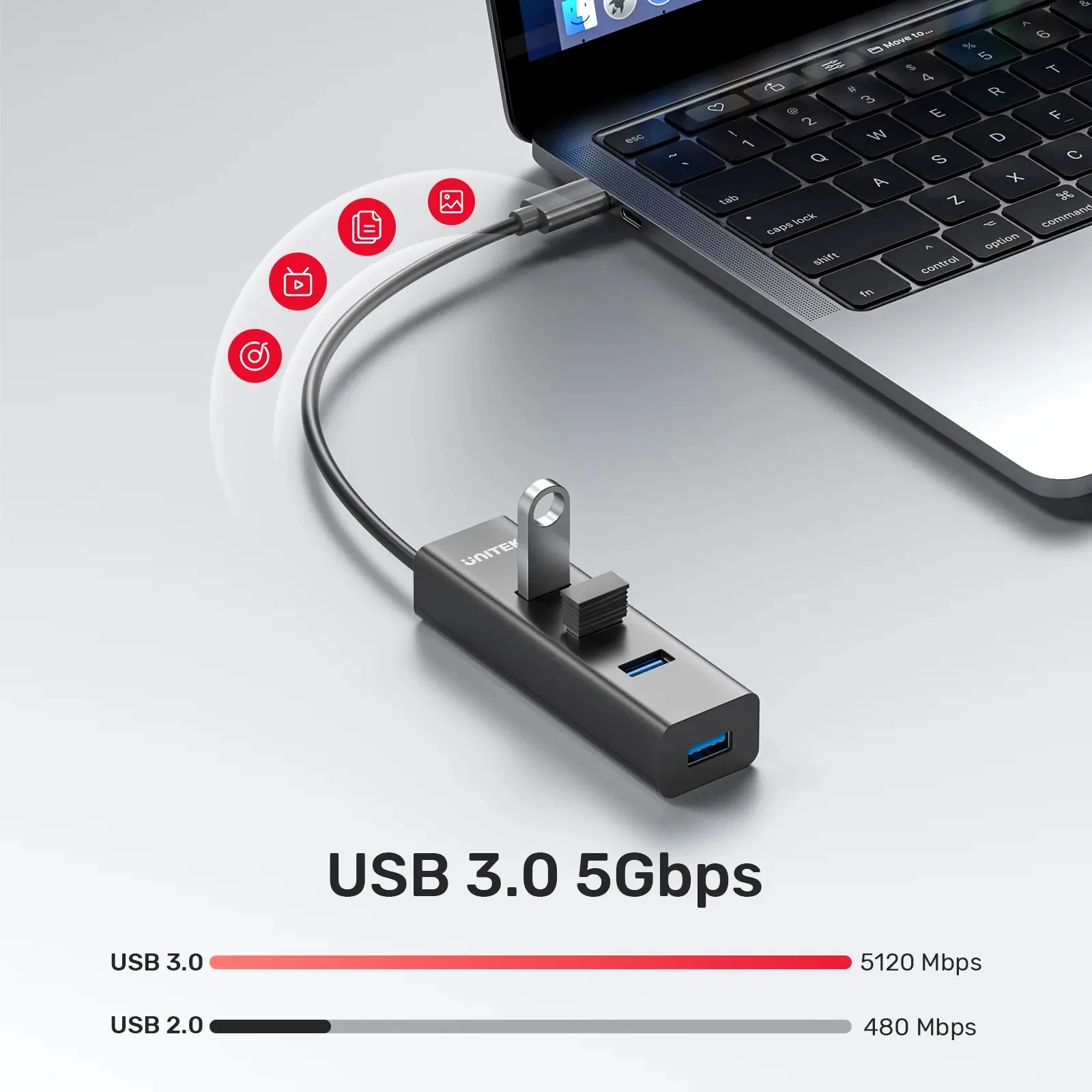 Unitek хъб HUB USB-C 4 port - 4 x USB3.0 Black - Y-3089Z01 - Image 34