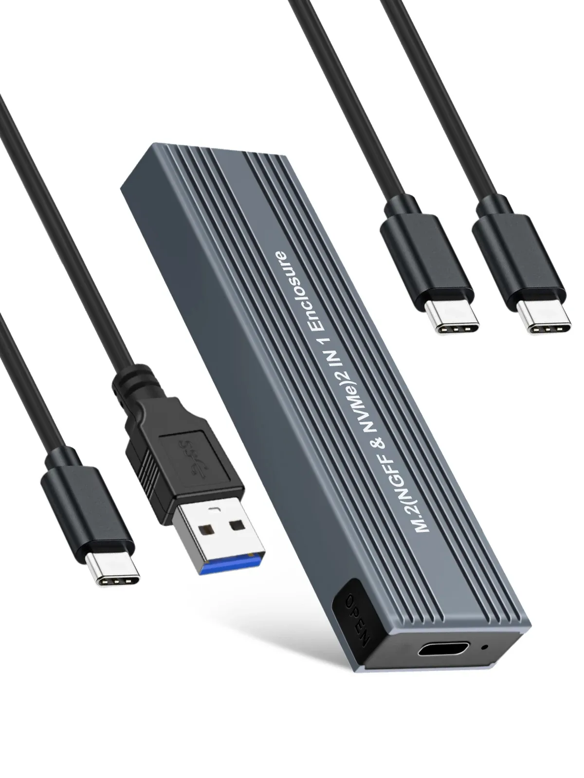 VCom външна кутия за диск Storage Case - M.2 NVMe/SATA/NGFF M/B key - 10Gbps USB3.1 Type-C/A -