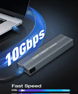 VCom външна кутия за диск Storage Case – M.2 NVMe/SATA/NGFF M/B key – 10Gbps USB3.1 Type-C/A –