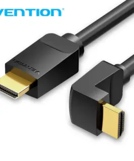 Vention Кабел HDMI Right Angle 90 Degree v2.0 M / M 4K/60Hz Gold - 2M Black - AARBH