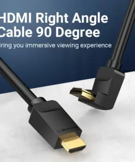Vention Кабел HDMI Right Angle 90 Degree v2.0 M / M 4K/60Hz Gold – 2M Black –