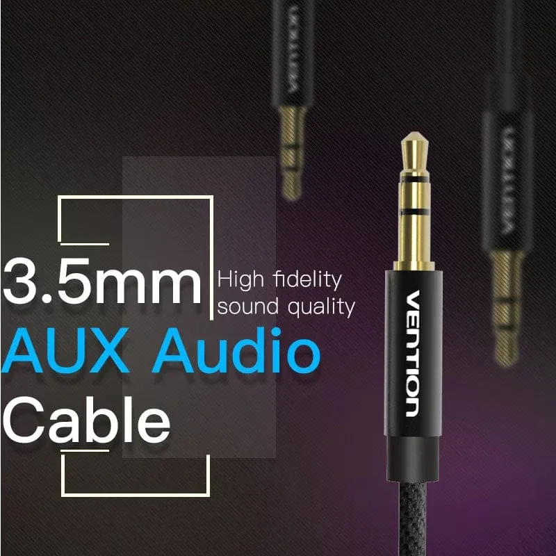 Vention Аудио Кабел Fabric Braided 3.5mm M/M Audio Cable 0.5m - BAGBD - Image 3