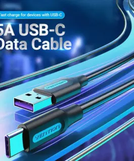 Alternative view of Vention Кабел USB 3.1 Type-C / USB 2.0 AM - 1M Black 5A Fast Charge - CORBF