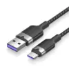 Vention Кабел USB 2.0 A Male to C Male 1.0M Black 6A Fast Charge - CTOBF
