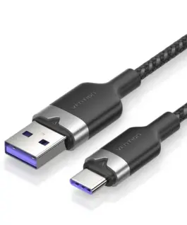 Vention Кабел USB 2.0 A Male to C Male 1.0M Black 6A Fast Charge - CTOBF