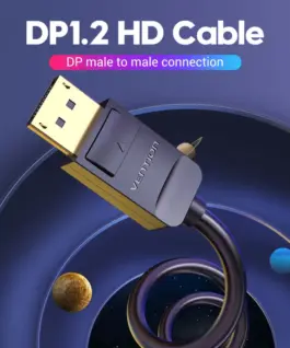 Vention Кабел Cable – Display Port v1.2 DP M / M Black 4K 5M –