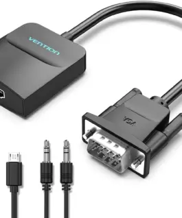 Vention адаптер Adapter VGA to HDMI with sound - Active converter with AUX-in and Micro USB power -