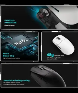 VXE професионална геймърска мишка Wireless Gaming Mouse Dragonfly R1 1K – Huano Ice Berry Pink Dot Switches
