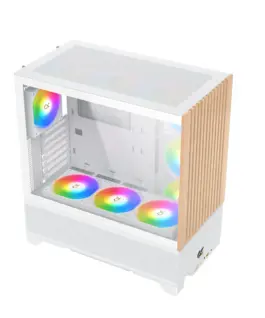 Alternative view of Xigmatek кутия Case EATX - Endorphin WD Arctic, Addressable RGB, Wood