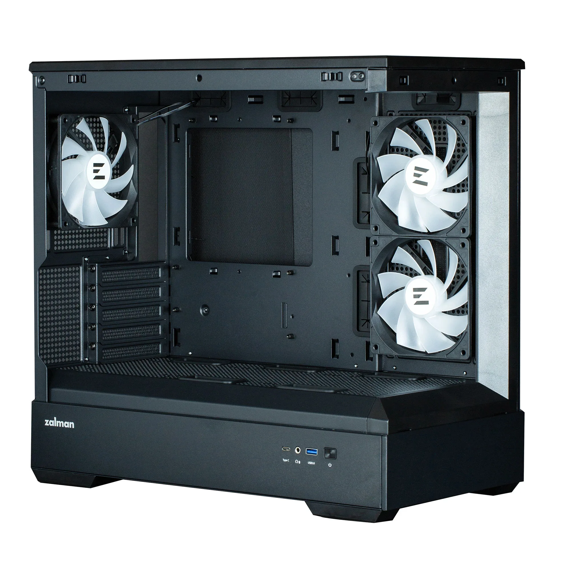 Zalman кутия Case mATX - P30 Black - aRGB, Tempered Glass - Image 5