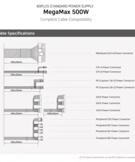Zalman захранване PSU MegaMax 500W 80+ ZM500-TXII