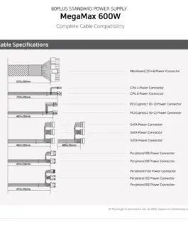 Zalman захранване PSU MegaMax 600W 80+ ZM600-TXII