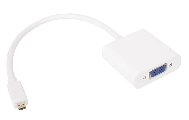 VCom Адаптер Adapter Mini HDMI CM to VGA F White - CG592-0.15m - Image 54