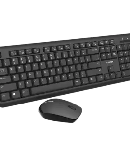 Клавиатура CANYON SET-W20 EN/BG Keyboard+Mouse Velvet Wireless Black