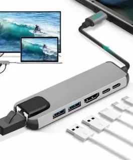 Alternative view of Gembird USB-C Hub USB-C/A LAN HDMI