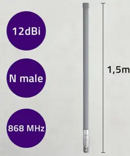 Qoltec LoRa antenna 12dBi outdoor 868 MHz 1.5m