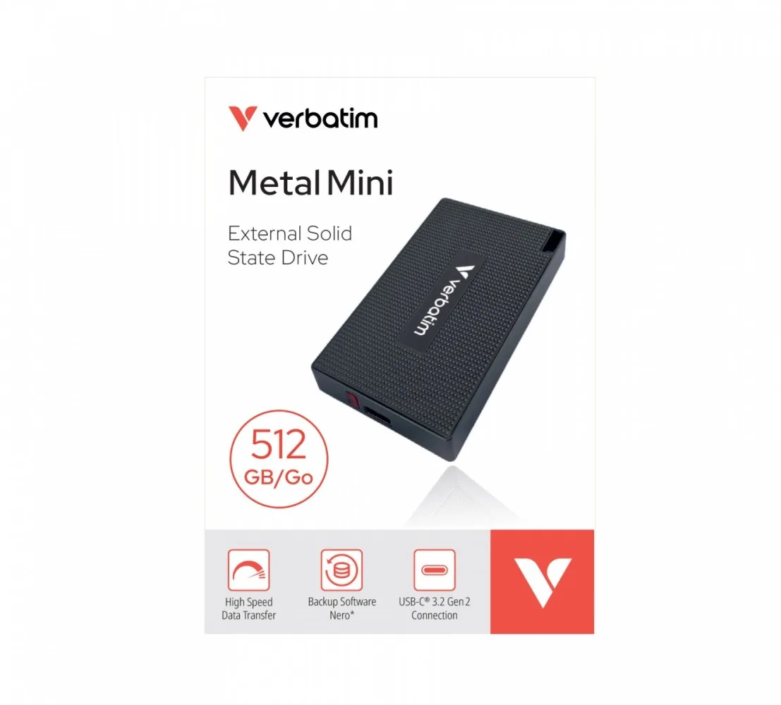 Verbatim Metal Mini SSD 512GB USB-C 32030 - Image 2