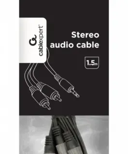 Alternative view of Gembird Audio кабел 1x3,5mm/2xRCA 1,5m gold plated