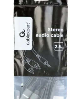 Alternative view of Gembird Audio кабел 1x3,5mm/2xRCA 2,5m gold plated