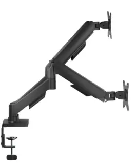 Alternative view of Gembird Dual монитор desk arm with USB ports, adjustable from 17 to 32 inches, load capacity up to 9 kg