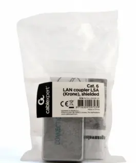 Alternative view of Gembird Cat. 6 LAN coupler, LSA (Krone), shielded (silver color)